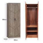 HECATE 2 Door Wardrobe-Sonoma Oak - Image 5