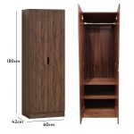 HECATE 2 Door Wardrobe-Walnut - Image 3