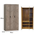 HECATE 3 Door Wardrobe-Sonoma Oak - Image 5