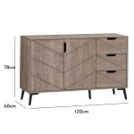 HECATE 120cm Sideboard-Sonoma Oak - Image 4
