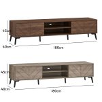 HECATE 180cm 2 Door TV Cabinet-Sonoma Oak - Image 6