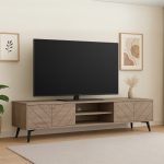 HECATE 180cm 2 Door TV Cabinet-Sonoma Oak - Image 2