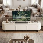 HILDA 200/240cm Rounded Corners TV Cabinet-White - Image 2