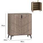 HECATE 80cm Shoe Cabinet-Sonoma Oak - Image 4