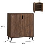 HECATE 80cm Shoe Cabinet-Walnut - Image 4