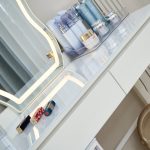 KURSK Glass Top LED Mirror Expandable Dressing Table Set - Image 7