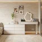 KURSK Glass Top LED Mirror Expandable Dressing Table - Image 4