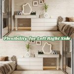 KURSK Glass Top LED Mirror Expandable Dressing Table - Image 3