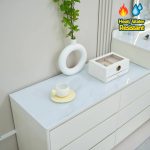 KURSK Glass Top LED Mirror Expandable Dressing Table Set - Image 2