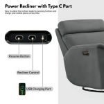 LUXUS Pet Frienldy Power Recliner-Dark Grey - Image 3