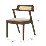 MALMO 4 Seater Dining Set-Walnut - Image 3