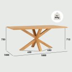 MARLU 180cm 6 Seater Dining Set-Natural - Image 3