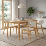 MIDNA 4 Seater Cushion Seat Dining Set-Natural