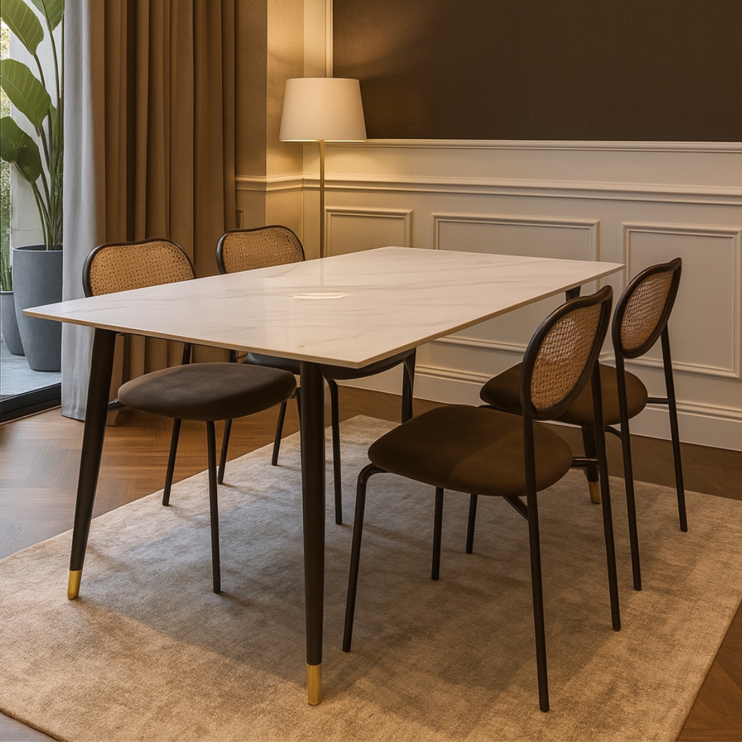 MILJA 4S-1 MILJA Sintered Stone 4 Seater Dining Set - Image 1