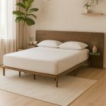 PROTO Queen Size Panel Headboard Bed Frame-Cocoa