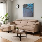 ROSALIND L Shaped Pet Friendly Sofa-Peanut - Image 3