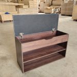 RUKI 80cm Storage Shoe Bench-Walnut - Image 3