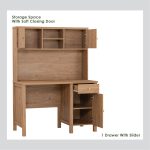 RHODA 120cm Study Desk With Hutch-Oak - Image 7