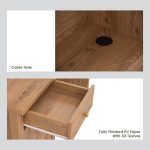 RHODA 120cm Study Desk With Hutch-Oak - Image 5