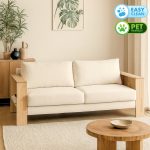 SENDAI Solid Wood 3 Seater Sofa-Natural - Image 3