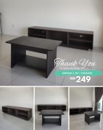 [Package] AMMAN 2 In 1 Living Set-Walnut - Image 4