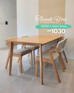 MIDNA 4 Seater Dining Set-Cushion Seat - Image 9