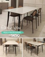 MILJA Sintered Stone 4 Seater Dining Set - Image 6