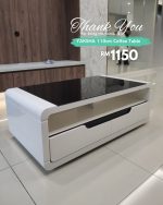 YAKSHA 110cm High Gloss Coffee Table-White - Image 6