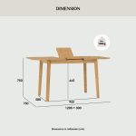 WOVEN 120+30cm Extension Table-3 Colors - Image 12