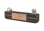 33139-HCBK 210cm Hall Cabinet - Black / RoseGold - Image 4