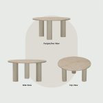 HIRO D80cm Round Coffee Table-Beige - Image 9