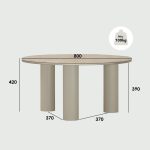 HIRO D80cm Round Coffee Table-Beige - Image 6