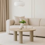 HIRO D80cm Round Coffee Table-Beige - Image 2