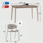 KOBY 4 Seater Dining Set-Beige - Image 6