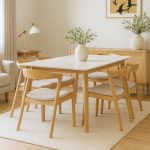 NAZO 6 Seater Sintered Stone Dining Set-Natural - Image 2