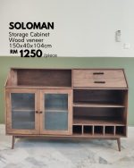 SOLOMON 150cm Wooden Wine Storage Cabinet-Walnut - Image 6