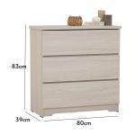 DERBY 3 Drawers Chest-White Wash - Image 2