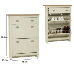 FABO Space Saver Flip Door Shoe Cabinet-Ivory - Image 4