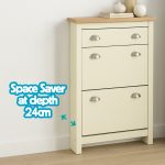 FABO Space Saver Flip Door Shoe Cabinet-Ivory - Image 3