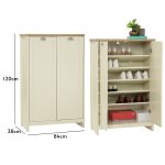 FABO 2 Door Shoe Cabinet-Ivory - Image 9