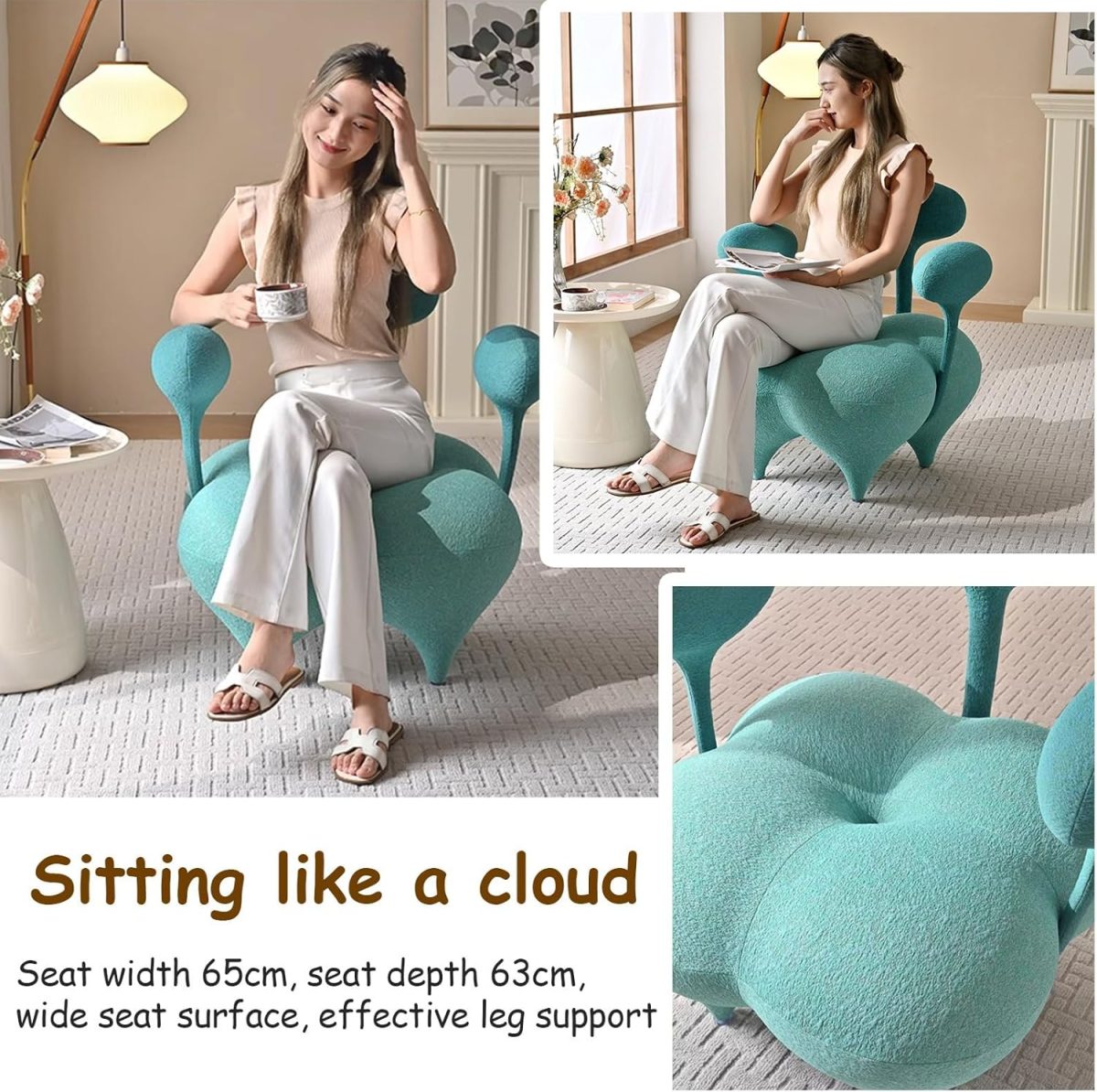 BALLON Designer Lounge Chair-Grey - Image 8