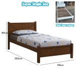 ALEXANDER Super Single Size Bed Frame-Walnut - Image 6