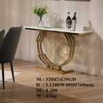 ASHER 120cm Sintered Stone Console Table-Gold Chrome - Image 4