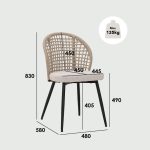 ALLUR Olefin Rope Dining Chair-Grey - Image 7
