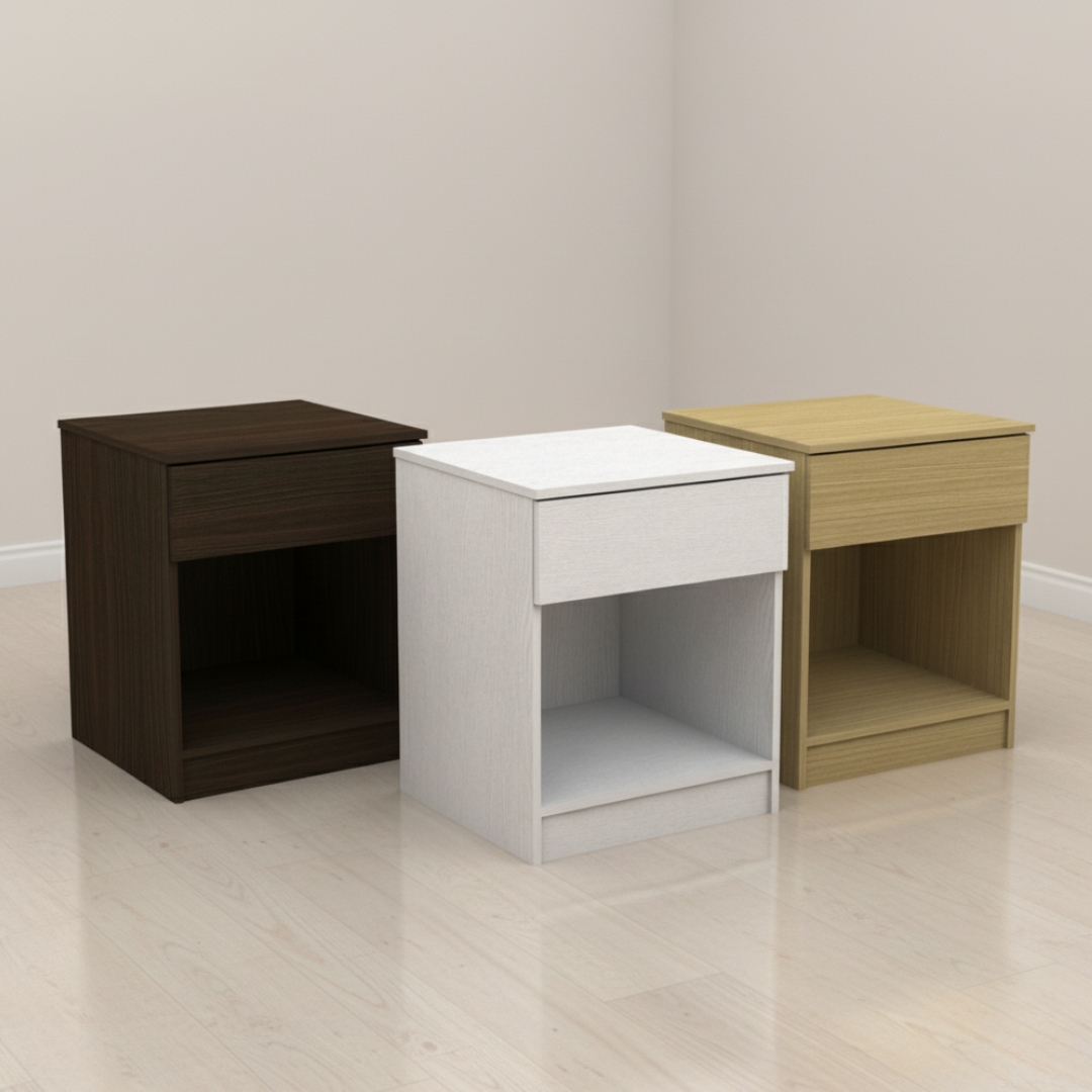CALISTA 1 Drawer Bedside Table-4 Colors - Image 1