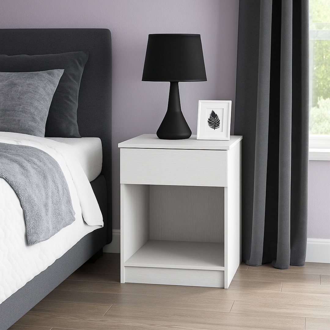 CALISTA 1 Drawer Bedside Table-4 Colors - Image 5