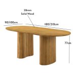 COSCO Solid Wood 180-210cm Dining Table-Natural - Image 3