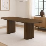 COSCO Solid Wood Dining Table-Walnut