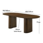 COSCO Solid Wood Dining Table-Walnut - Image 4