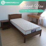 THOMAS Super Single Wooden Bed Frame-Walnut - Image 2